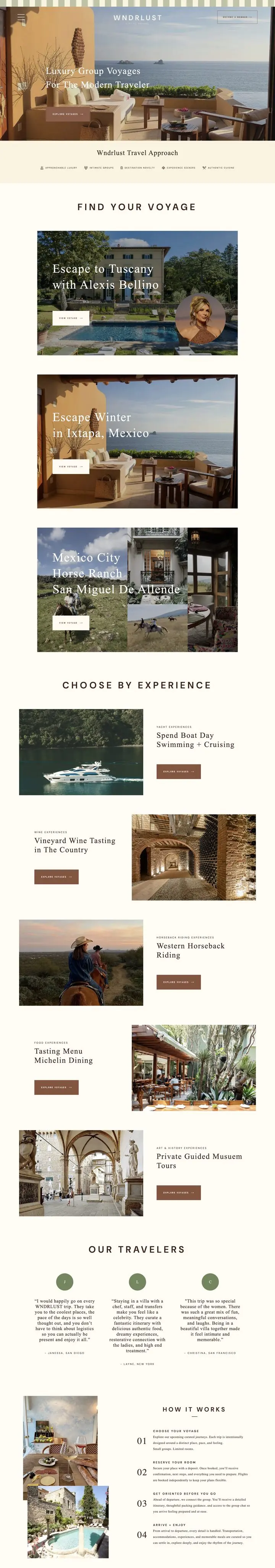 Wndrlust — full homepage, top to bottom