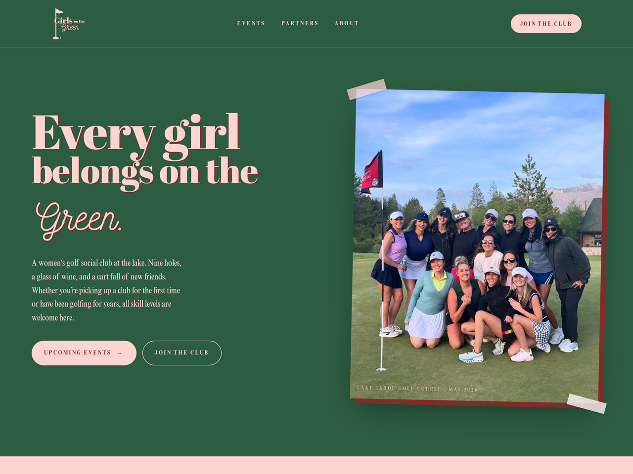 Girls on the Green website interface